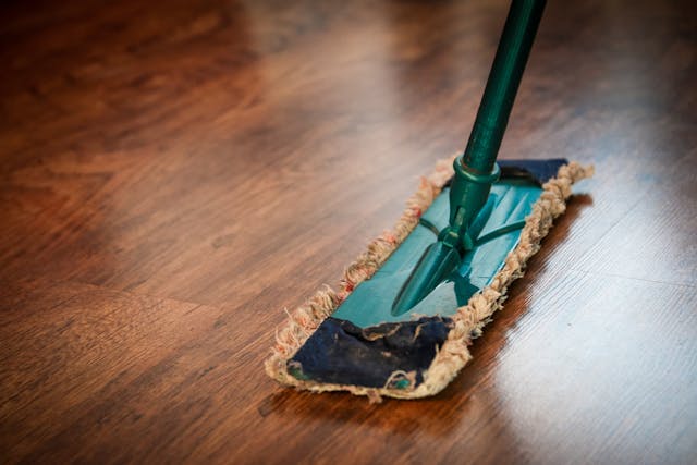 A floor being swept